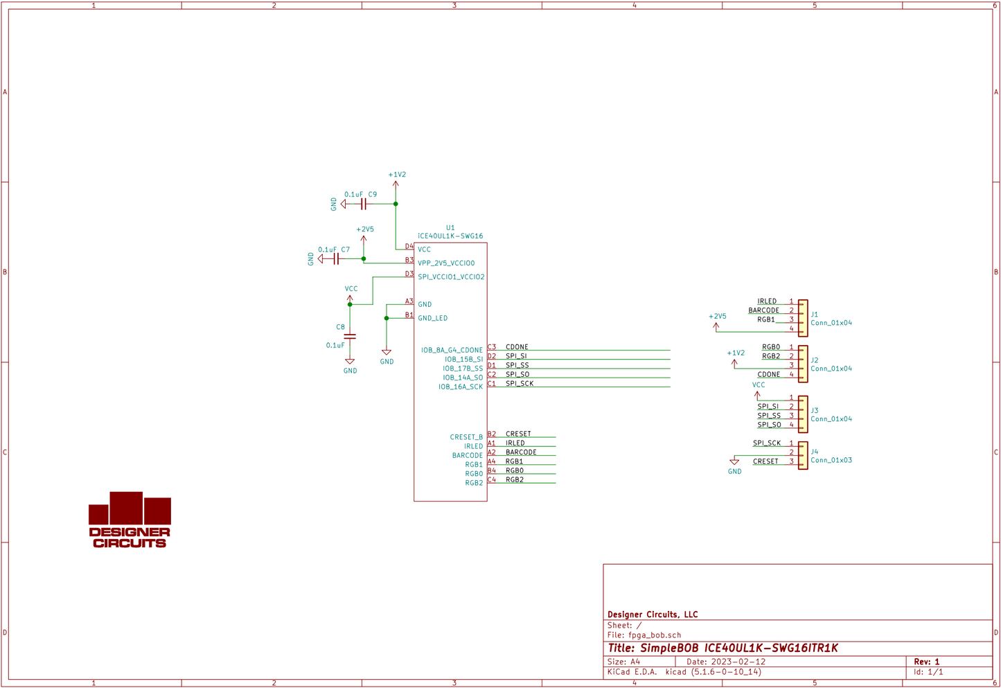 SimpleBOB: ICE40UL1K-SWG16ITR1K development board (DIPSY-inspired)